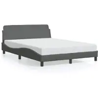 vidaXL Bettgestell "Dover" Dunkelgrau 120x200 cm Stoff