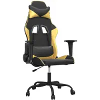 vidaXL Gaming-Stuhl mit Massagefunktion Schwarz & Golden Kunstleder