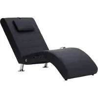 vidaXL Massage-Chaiselongue mit Kissen Schwarz Kunstleder