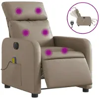 vidaXL Massagesessel Elektrisch Cappuccino-Braun Kunstleder