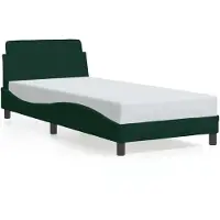 vidaXL Bettgestell "Dover" Dunkelgrün 90x190 cm Samt