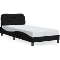 vidaXL Bettgestell ohne Matratze "Hvar" Schwarz 90x190 cm Stoff