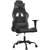 vidaXL Gaming-Stuhl mit Massagefunktion Schwarz und Grau Kunstleder
