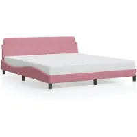 vidaXL Bettgestell mit Kopfteil "Dover" Rosa 180x200 cm Samt