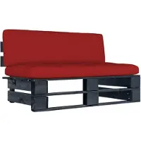 vidaXL Garten-Mittelsofa aus Paletten Schwarz Kiefernholz Imprägniert