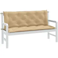 vidaXL Gartenbank-Auflagen 2 Stk. Melange Beige 150x50x7 cm Stoff