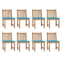 vidaXL Gartenstühle 8 Stk. mit Kissen Massivholz Teak