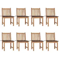 vidaXL Gartenstühle 8 Stk. mit Kissen Massivholz Teak