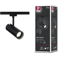 Paulmann URail LED-Schienenspot Theron schwarz 4.000 K Ø 6cm Theron, dimmbar, schwarz, für Wohn- / Esszimmer, Kunststoff, Modern