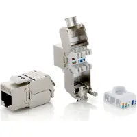 Equip Cat.6A abgeschirmter Keystone Jack werkzeugfrei, 8 Stück/Packung, Metallisch, Gold, IS0/IES 11801, EN 50173, 16 mm, 20,1 mm, 37,8 mm