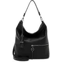 Tamaris Damen Schultertasche/ Umhängetasche NELE Schwarz Kunstleder-