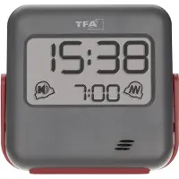 TFA-Dostmann TFA Reisewecker, digital, extra laut, mit Schlummerfunktion, Grau