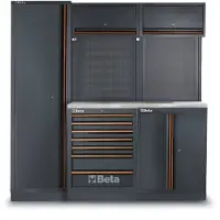 Beta Werkstatteinrichtung, Edelstahl-Arbeitsplatte, 196-teilig, C45PRO 2.0 B7X/196UT