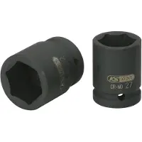 Ks Tools 515.1393, Steckschlüsselbuchse, Schwarz, 2 Kopf/Köpfe, 3/4", Metrisch/imperial, 44,48 mm