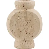 Mr. Stoned Vase Circle Travertin