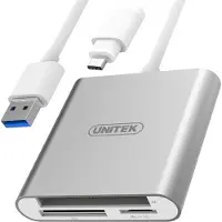 UNITEK Y-9313D, CF, MicroSD (TransFlash), MicroSDHC, MicroSDXC, SD, SDHC, SDXC, Silber, 5000 Mbit/s, Aluminium, USB 3.2 Gen 1 (3.1 Gen 1) Type-A, 0,3 m