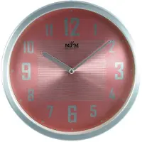 MPM -Quality Linis Wanduhr Metall Silber/Rosa 25 x 25 cm