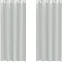 vidaXL Voile Vorhänge mit Ösen 2 Stk. Hellgrau 140x225 cm