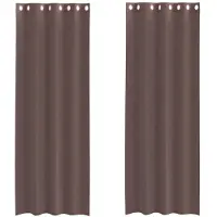 vidaXL Voile Vorhänge mit Ösen 2 Stk. Braun 140x260 cm