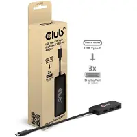 Club 3D CLUB3D USB-C to Triple DisplayPort MST Hub 4K60Hz, USB Typ-C, Schwarz, 8K Ultra HD, 144 Hz, DisplayPort, USB