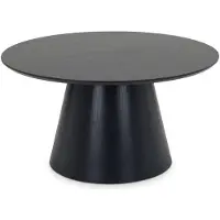 Idimex RUDA Couchtisch rund 85 cm, Schwarz - Moderner Wohnzimmertisch in Holzoptik, runder Sofatisch MDF, Design Loungetisch, Ablagetisch für Wohnzimmer