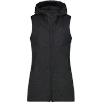 CMP Damen Sportjacke Vest Long FIX Hood Schwarz 40