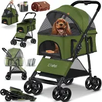 LOVPET Hundewagen 2in1 Hundebuggy Hundebox Transporttasche Faltbar