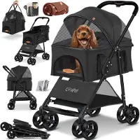 LOVPET Hundewagen 2in1 Hundebuggy Hundebox Transporttasche Faltbar