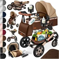 Kesser Loops Kinderwagen 4in1 Kombikinderwagen bis 4 Jahre, inkl. Babywanne, Babyschale & Fußsack