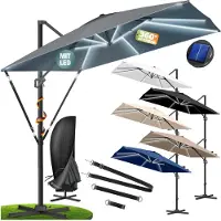 Kesser Sonnenschirm Ampelschirm SUN XL 300x300cm, drehbar & neigbar, 360°, inkl. Abdeckung