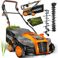 MASKO Elektro Vertikutierer 2in1 Rasenlüfter 1800W, 40cm Arbeitsbreite, 55L Fangkorb