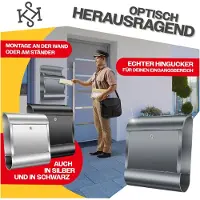 Kesser XXL Edelstahl-Briefkasten mit Zeitungsfach