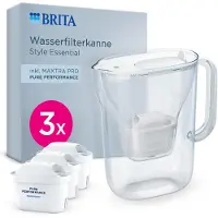 Brita Wasserfilter-Kanne MAXTRA Style Essential weiß, 3x Pure Performance Filter