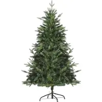 HOMCOM Weihnachtsbaum 1,5 m Christbaum Kunsttanne 946 Zweige Metallfuß kunststoff Weiß