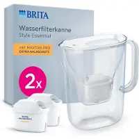 Brita Wasserfilter-Kanne MAXTRA Style Essential weiß, 2x Extra Kalkschutz Filter