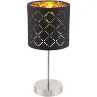 Globo Lighting RGB LED Tischlampe, Textil, schwarz, Fernbedienung, H 35 cm