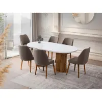 Skye Decor , Hochwertiger Esstisch 180 cm, Weiß, 100% Melamin, 100 kg Tragkraft