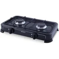 Brock Electronics GS-2002-BK Gas Stove, 20 kg, 0 Decibels, Cast Iron, 4 Speed, Black