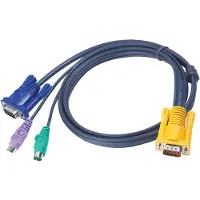 Aten PS/2-KVM-Kabel mit 3-in-1-SPHD, 6 m, 6 m, VGA, Schwarz, HDB-15, 2xPS/2, SPHD-15, Männlich/Männlich