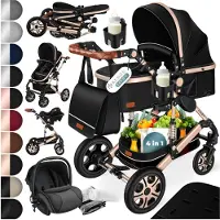Kesser Loops Kinderwagen 4in1 Kombikinderwagen bis 4 Jahre, inkl. Babywanne, Babyschale & Fußsack