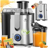 Kesser Entsafter für Obst & Gemüse Edelstahl 1100W, 3 Geschwindigkeitsstufen, inkl. Bürste