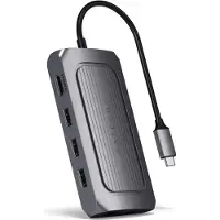 Satechi ST-U4MA3M, USB Typ-C, 100 W, 1000 Mbit/s, Grau, MicroSD (TransFlash), SD, 60 Hz