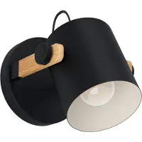 Eglo HORNWOOD Wand-/Deckenleuchte Lampe Beleuchtung - Ø17 cm - schwarz, creme - 1X28W exkl. - IP20