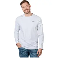 Pepe Jeans Langarmshirt , Herren, Gr. L, weiß, Jersey, Obermaterial: 95% Baumwolle, 5% Elasthan, slim fit normal, Rundhals, Shirts Langarmshirt, Topseller