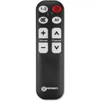 Geemarc Telecom Geemarc TV-5 - lernfähige Universalfernbedienung mit großer Schrift und Tasten für bis zu zwei Geräte