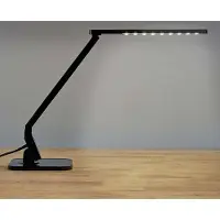 LINDBY - Modern Design Schreibtischlampe schwarz inkl. LED mit Touchdimmer - Eleni Touch-funktion Dimmer I Dimmbar I Schlafzimmer - Stahl Länglich - I (nicht austauschbare) LED