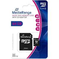 MediaRange MR955, 64 GB, MicroSDXC, Klasse 10, 60 MB/s, 15 MB/s, Schwarz