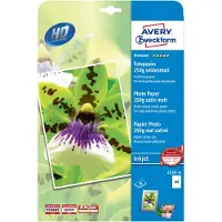 Avery-Zweckform Premium Inkjet A4 250g, Satinmatt, 250 g/m², Tintenstrahl, A4, Weiß, 20 Blätter