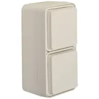 Hager W.1 - Aufputzsteckdose SCHUKO 2fach senkrecht mit Klappdeckel, erh. B.schutz, IP55, polarweiß