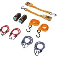 Kerbl Spanngurt Zurrgurtset 37993, Spanngurte & Gepäckspanner, DIN EN 12195-2, 8-teilig